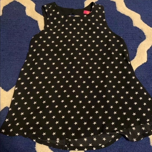 Catherine Malandrino Black White Stars Keyhole Back Tank Small - Picture 1 of 5